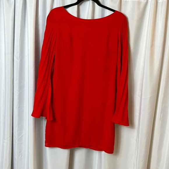GB Dress Pleated Sleeve Bright Red Holiday Size S Mini NWT - Picture 1 of 8